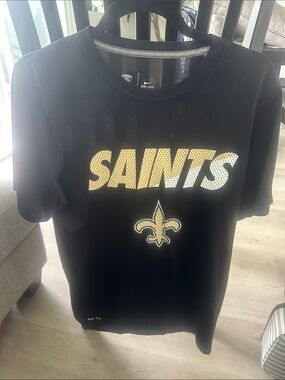 Nike Black and Gold Saints Graphic Tee